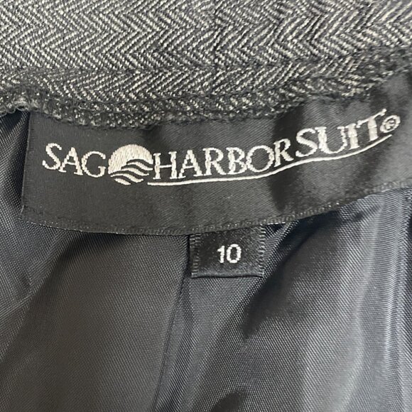 Sag Harbor Suit Ladies Grey Jacket & Skirt Set Formal Office Wear Sz 10 - New - Picture 11 of 15